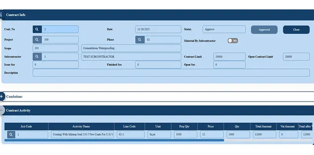 Subcontractors Contract