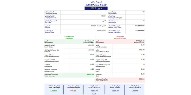 Payroll slip